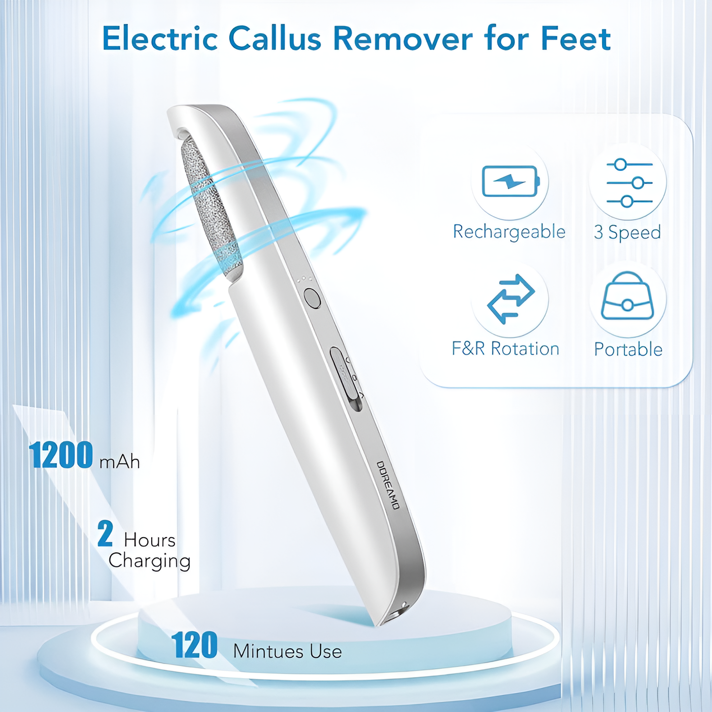 Electric Callus Remover + 1 FREE Anti-Cracking Foot Cream + 6 FREE Foot Care Guides Files