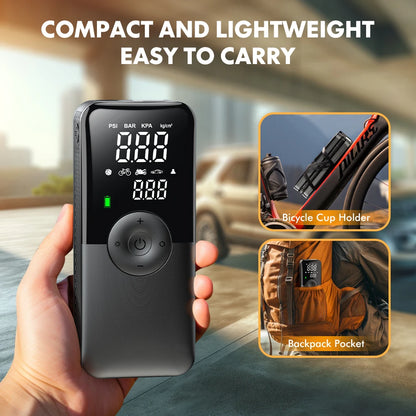 CARSUN Rechargeable Air Pump Tire Inflator Portable Compressor Digital Cordless Car Tyre Inflator For Motocycle Bicycle Balls