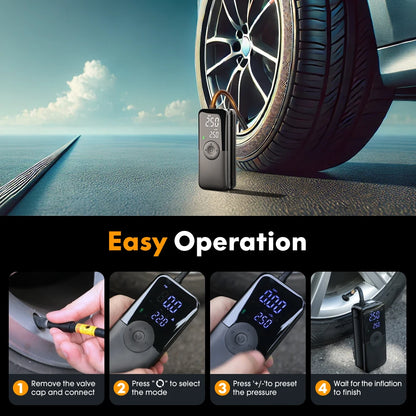 CARSUN Rechargeable Air Pump Tire Inflator Portable Compressor Digital Cordless Car Tyre Inflator For Motocycle Bicycle Balls