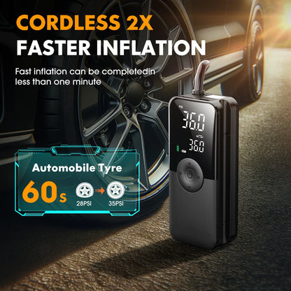 CARSUN Rechargeable Air Pump Tire Inflator Portable Compressor Digital Cordless Car Tyre Inflator For Motocycle Bicycle Balls
