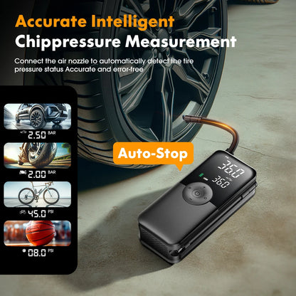 CARSUN Rechargeable Air Pump Tire Inflator Portable Compressor Digital Cordless Car Tyre Inflator For Motocycle Bicycle Balls