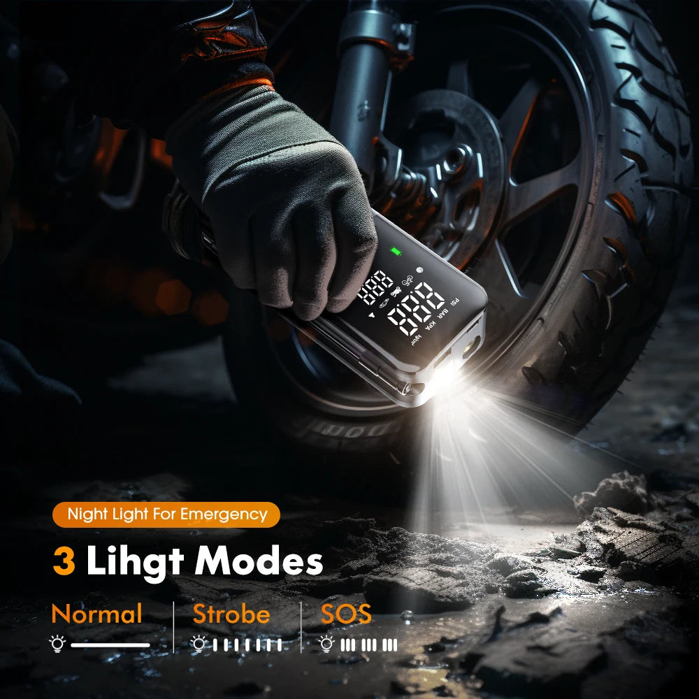 CARSUN Rechargeable Air Pump Tire Inflator Portable Compressor Digital Cordless Car Tyre Inflator For Motocycle Bicycle Balls