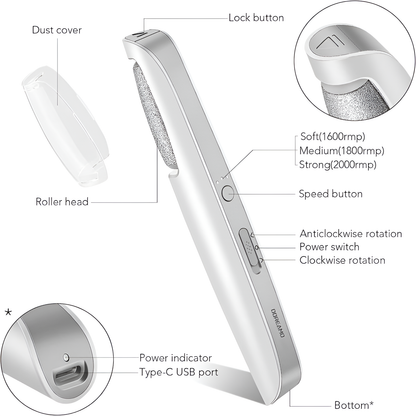 Electric Callus Remover + 1 FREE Anti-Cracking Foot Cream + 6 FREE Foot Care Guides Files